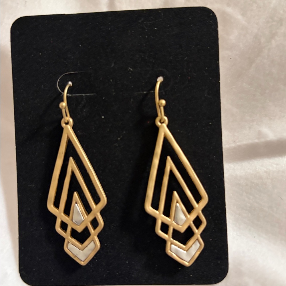 Gold and Silver Geometric Earrings